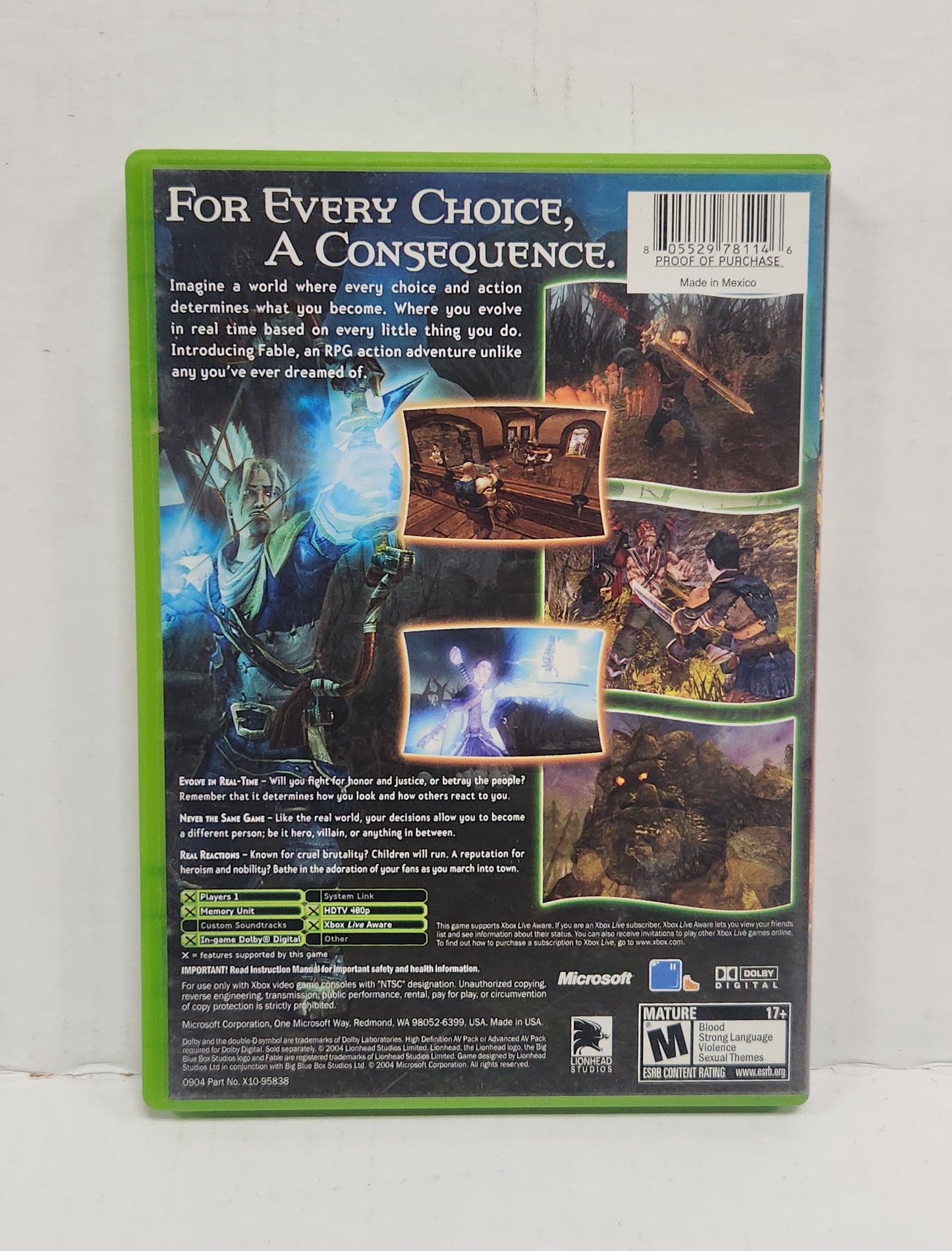 Auction Item 69: Fable - XBox