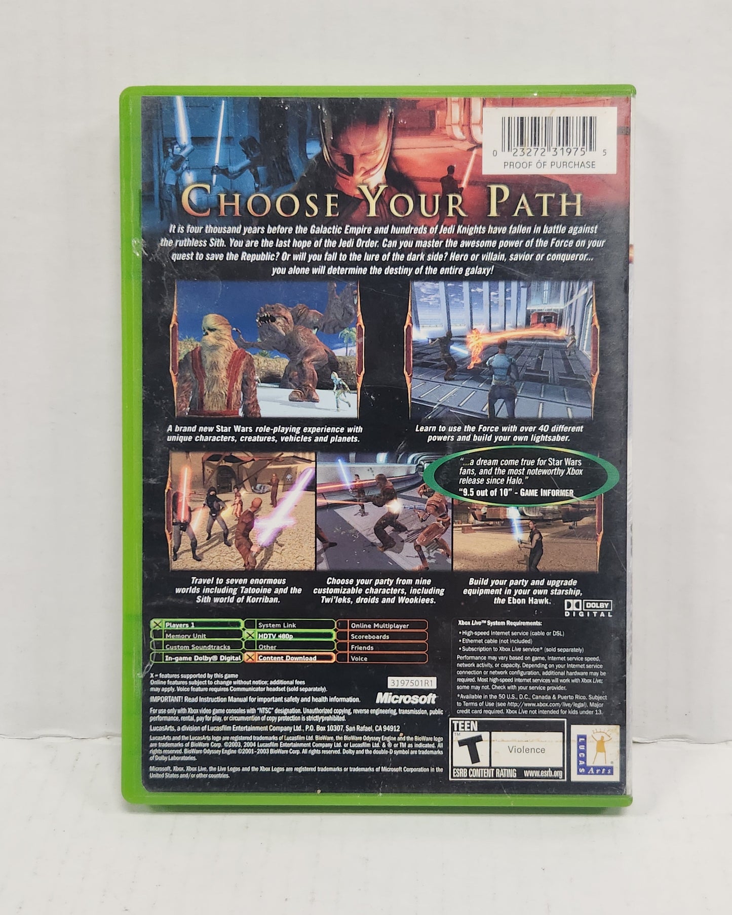 Auction Item 71: Star Wars Knights of the Old Republic (Platinum Hits) - XBox