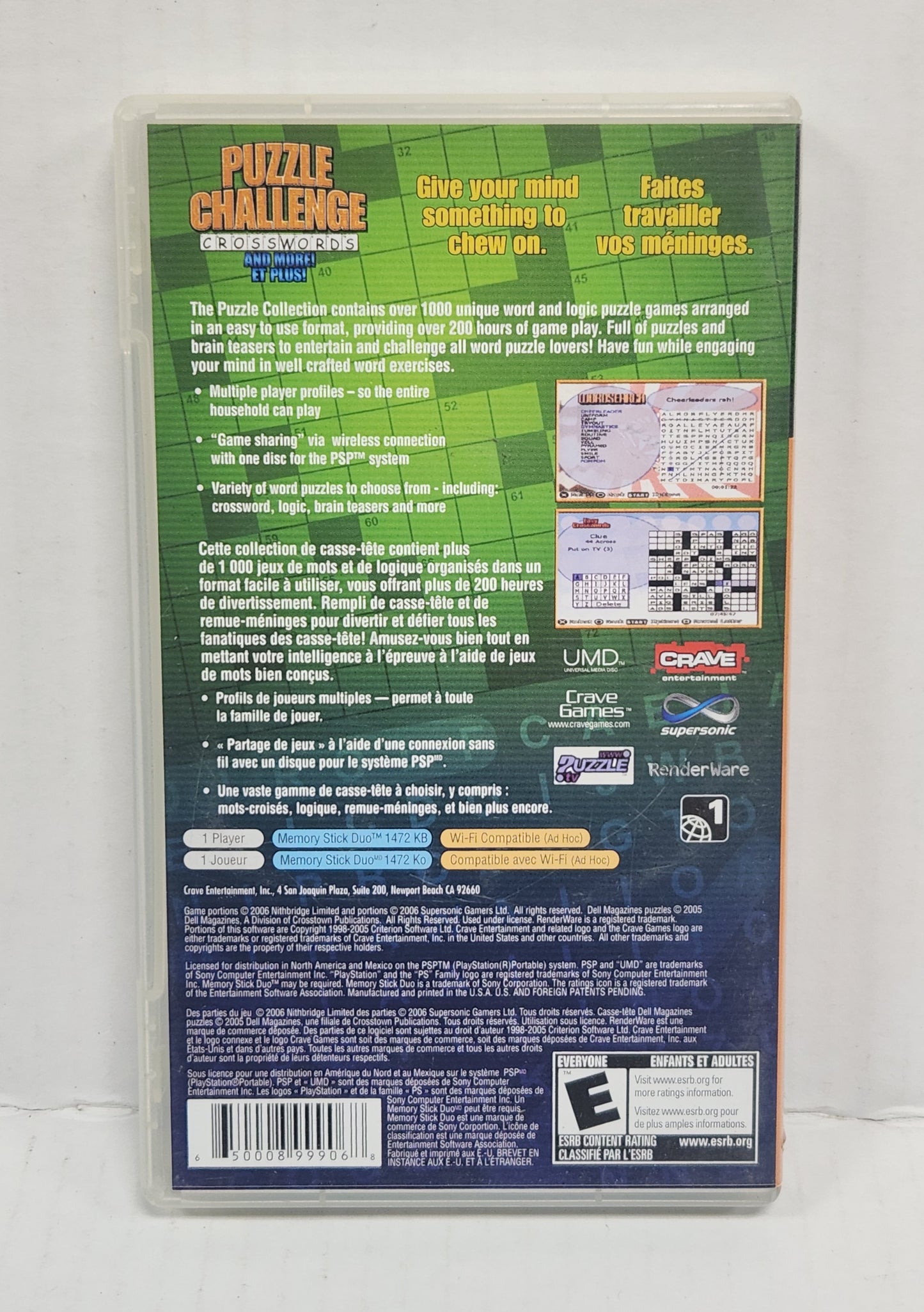 Auction Item 80: Puzzle Challenge Crosswords - PSP