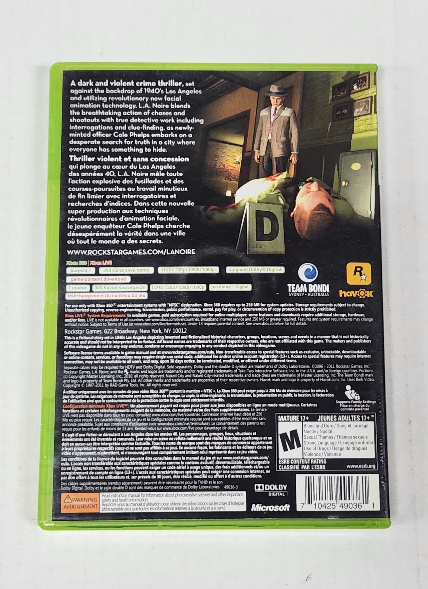 Auction Item 89: L.A. Noire - XBox 360