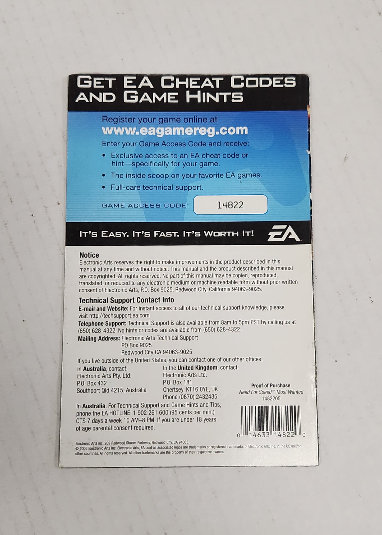 Lot 071: Crazy Taxi Manual - GameCube