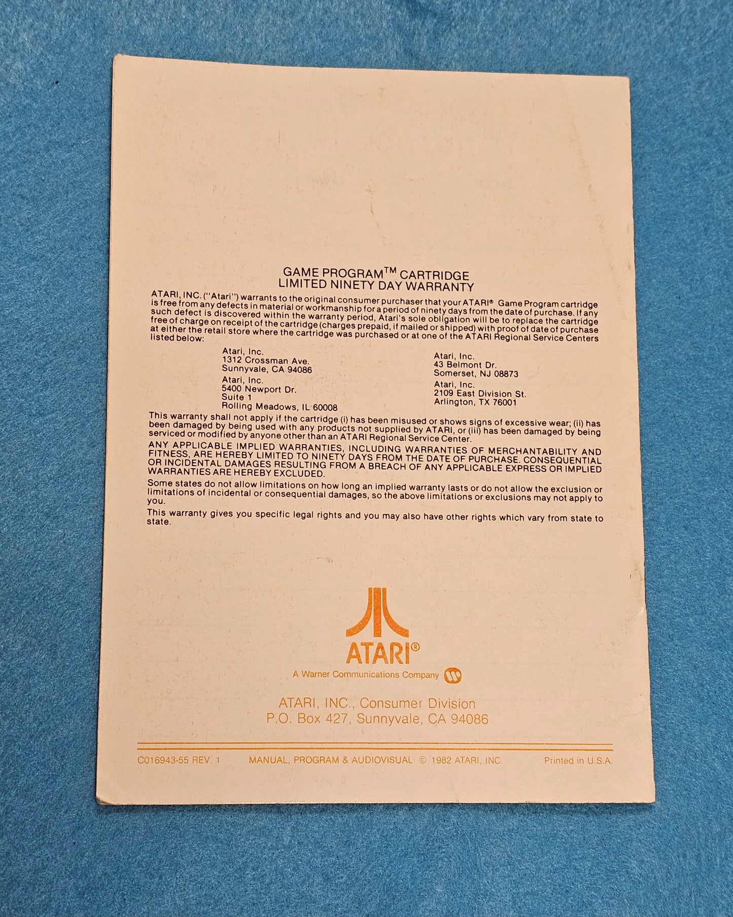 Thing 019: Yar's Revenge Manual - Atari