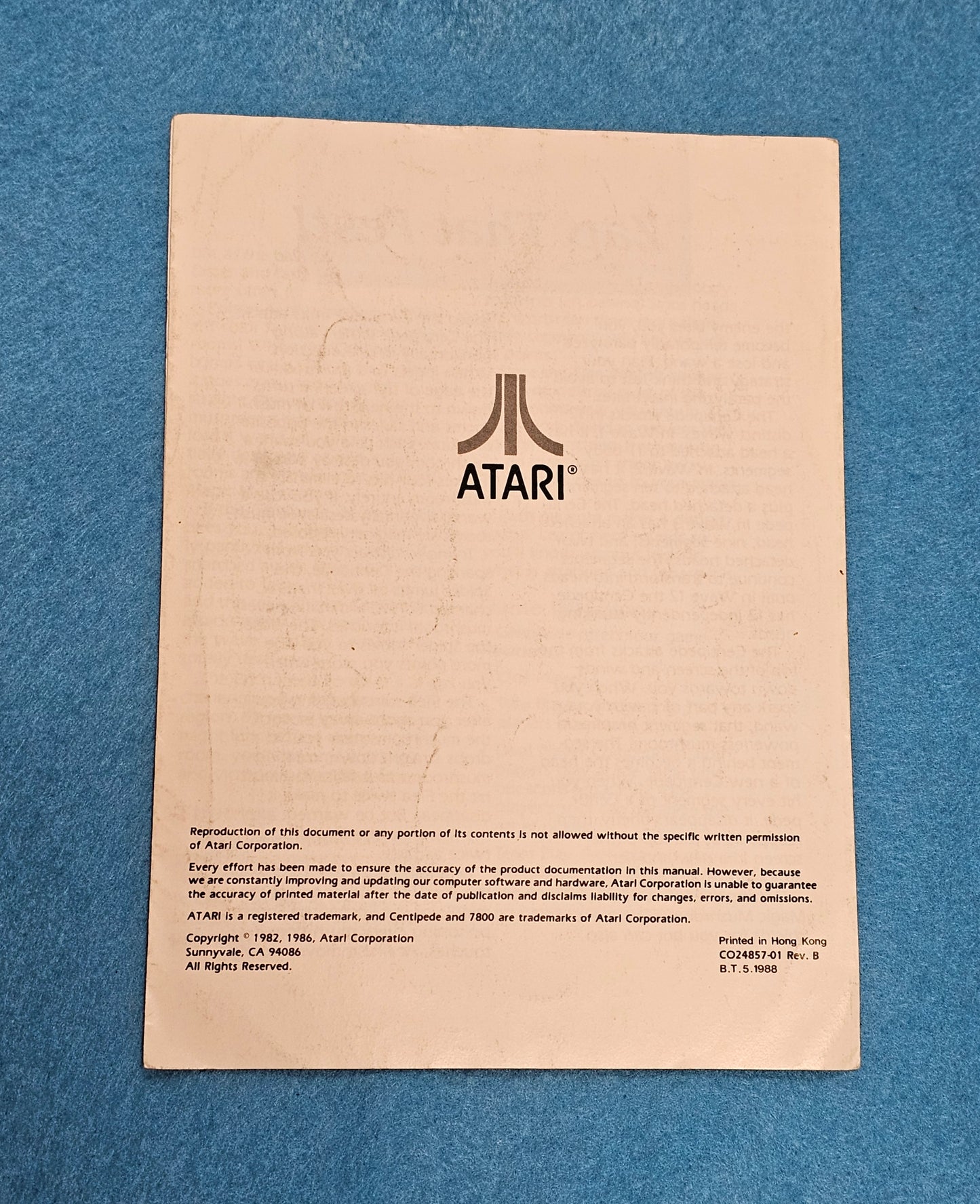 Thing 015: Centipede Manual - Atari