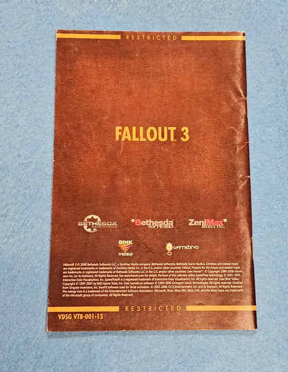 Thing 010: Fallout 3 Manual - XBox 360