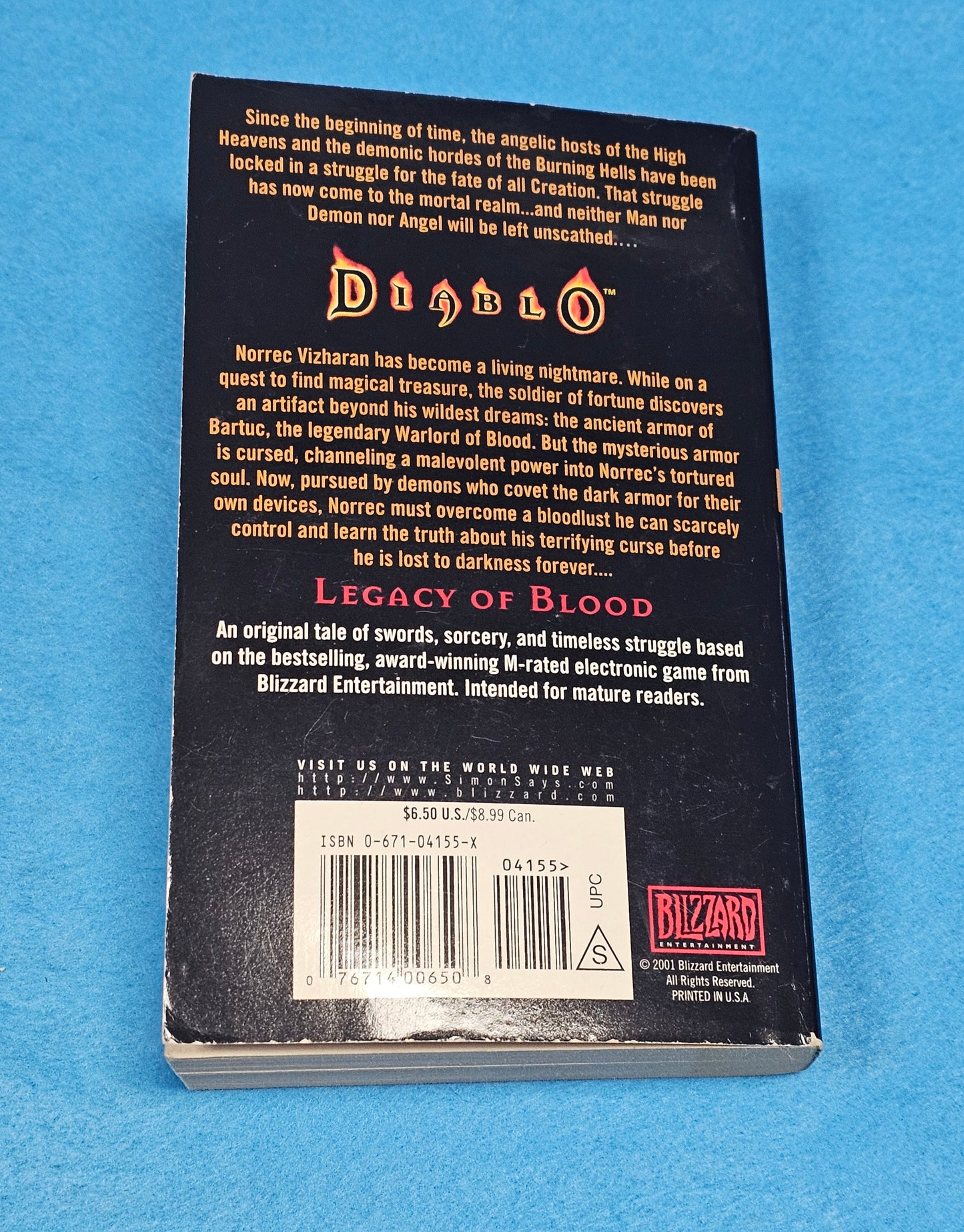 LOT 071: Diablo Legacy of Blood (Book)