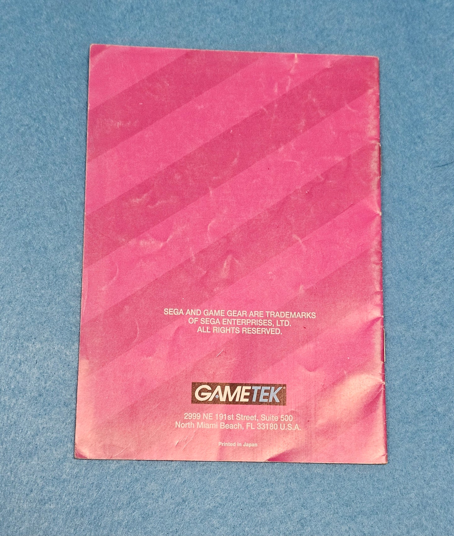 LOT 137: Pinball Manual - Game Gear