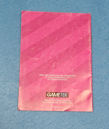 LOT 137: Pinball Manual - Game Gear