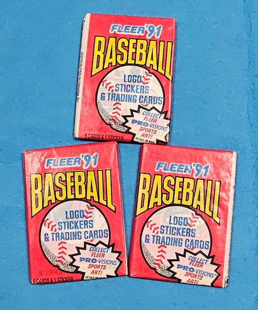123: Fleer 91 Baseball Cards (3 Packs)