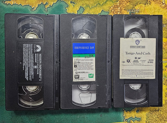 159: Mission: Impossible 2, Independence Day, Tango and Cash (VHS)