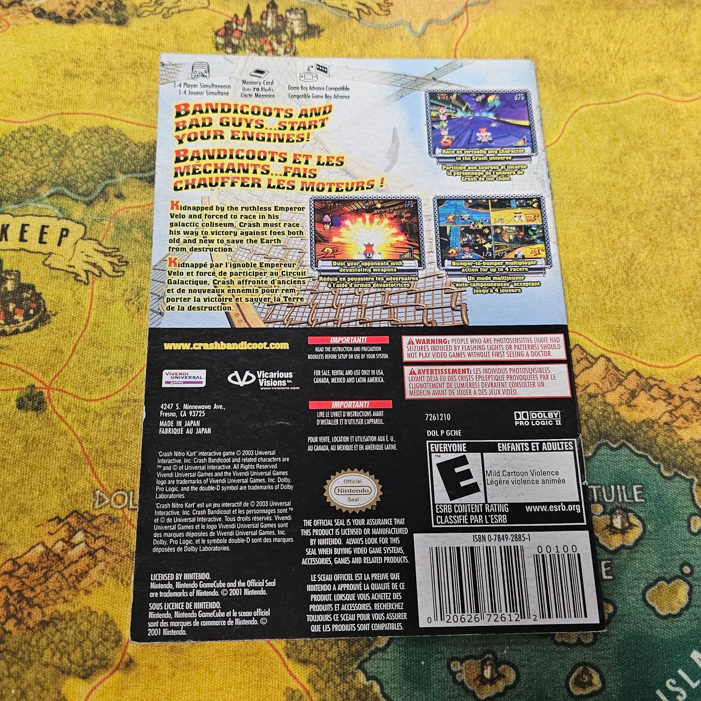 161: MANUAL for Crash Nitro Kart - GameCube