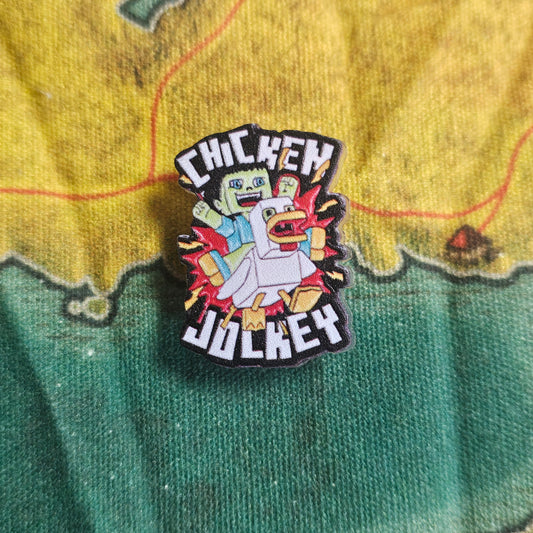 179: Chicken Jockey Acrylic Pin