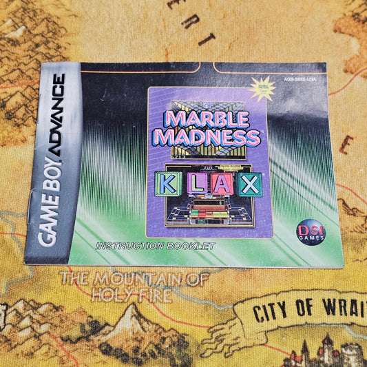 140: MANUAL Marble Madness / Klax - GBA