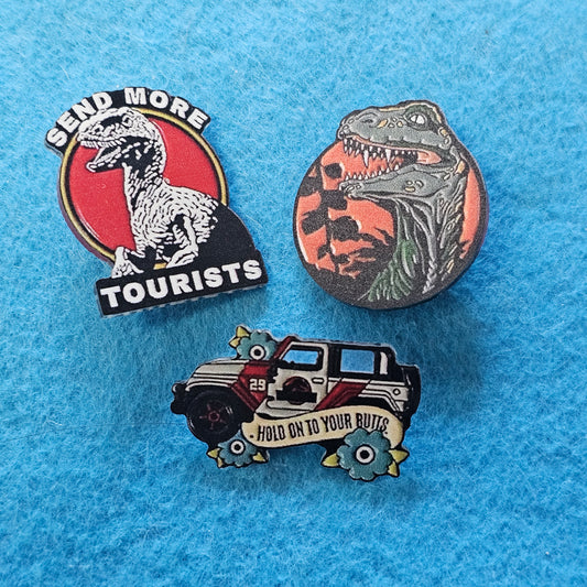 230: Jurassic Acrylic Pin Trio