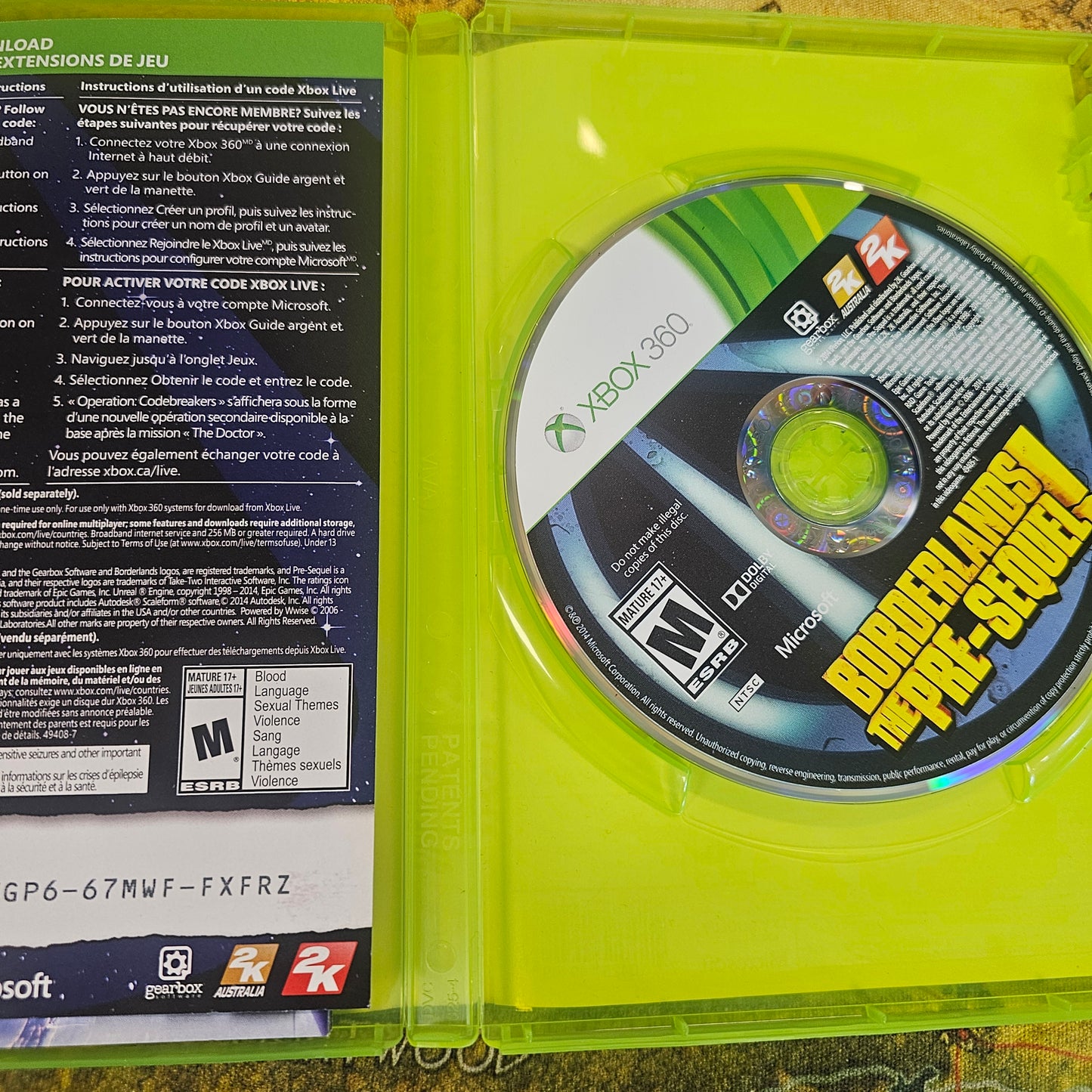 005: Borderlands The Pre-Sequel - XBox 360